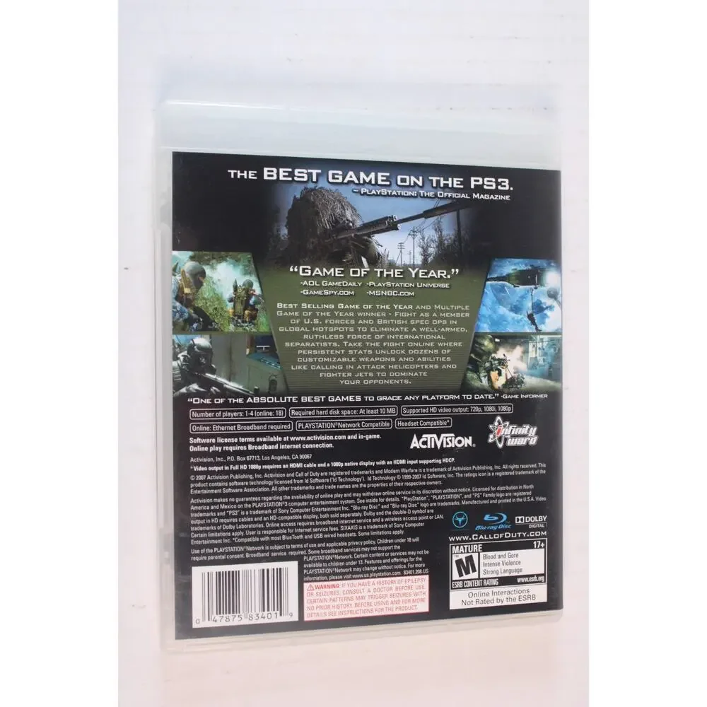 Call of Duty 4 Modern Warfare Game of the Year Edition PS3 Complete W/ Manual
